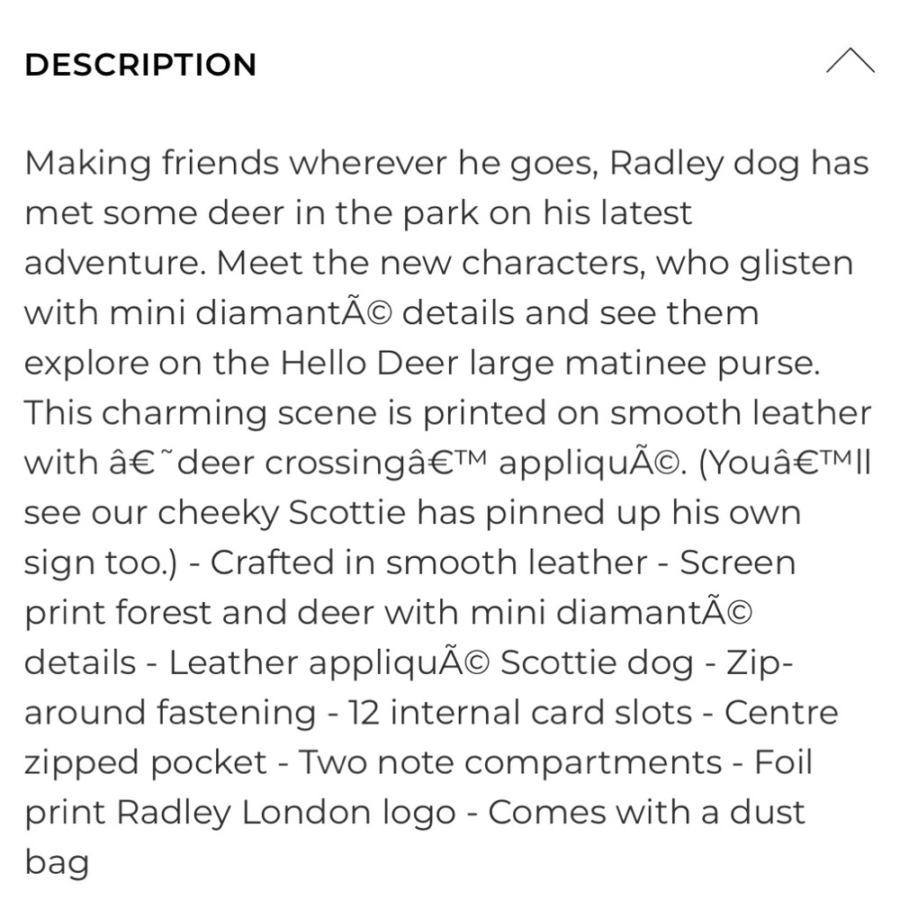 NWT Radley London Hello Deer Large Zip Around Matinee Wallet - Picture 5 of 7
